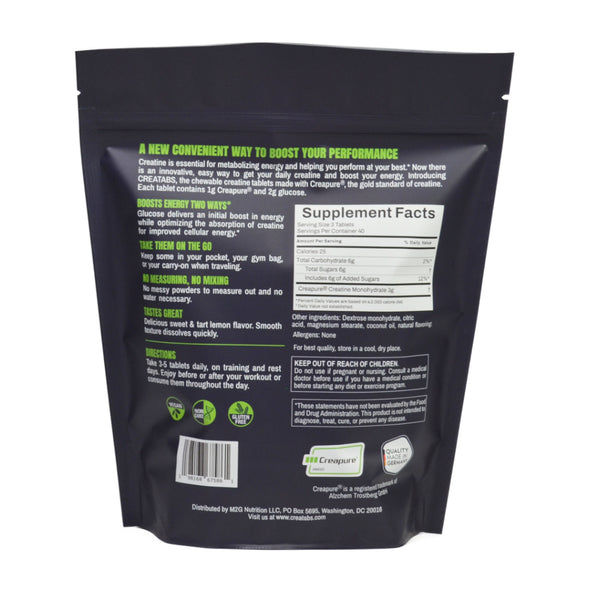 CREATABS® 2-Pack - 240 Chewable Creatine Tablets - Lemon