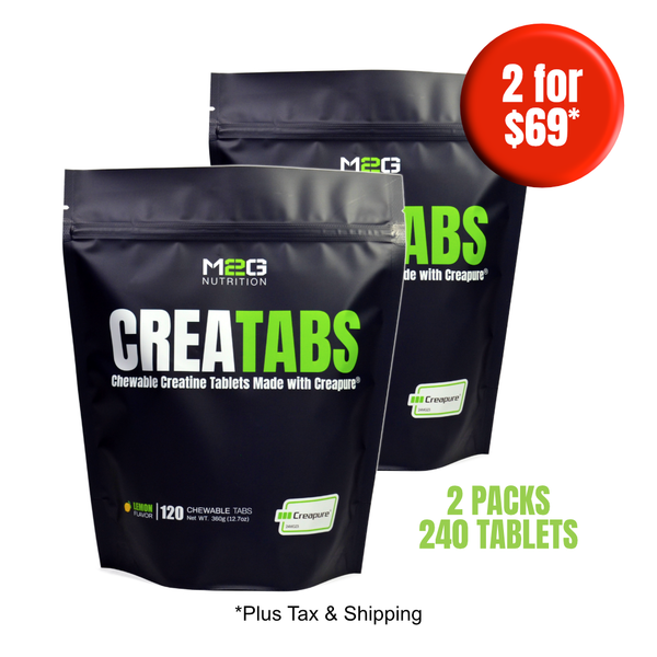 CREATABS® 2-Pack - 240 Chewable Creatine Tablets - Lemon